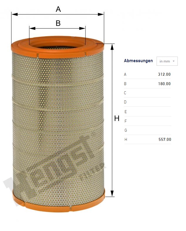 Filtr vzduchu VOLVO FE, RVI Premium 2, Kerax DXi Euro 4, Euro 5