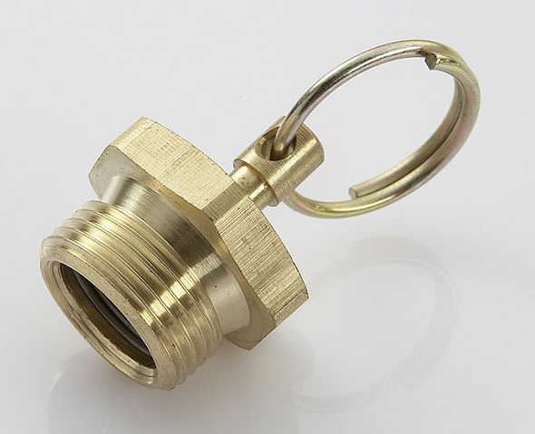 Zátka vypouštěcí M22x1,5 přetlak 0-0,8Mpa mosaz 