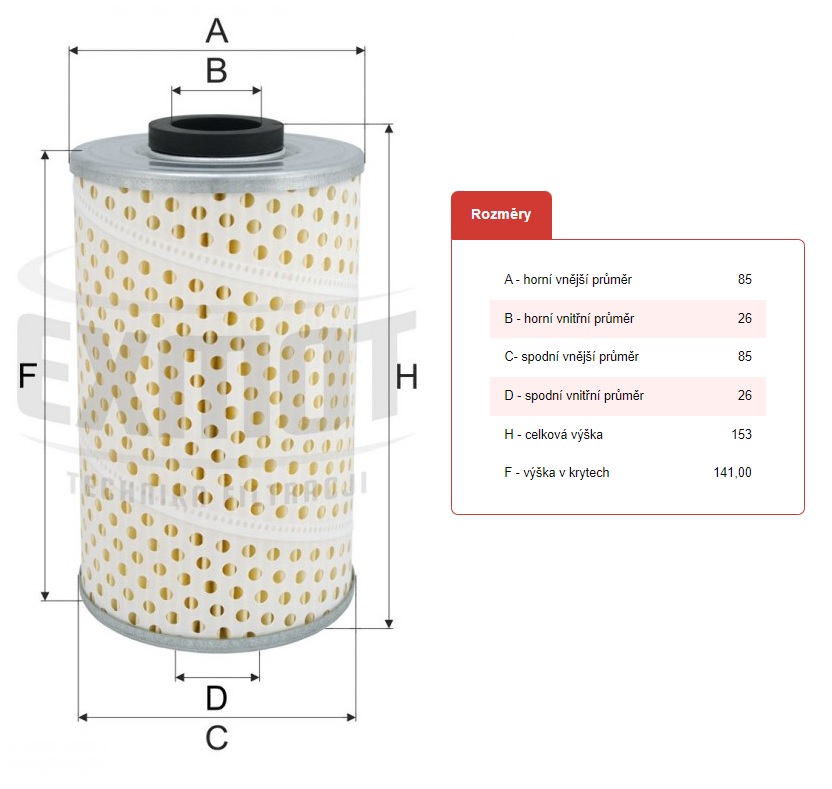 Filtr oleje WO-084, O 10 AVIA, ZETOR, PV3S