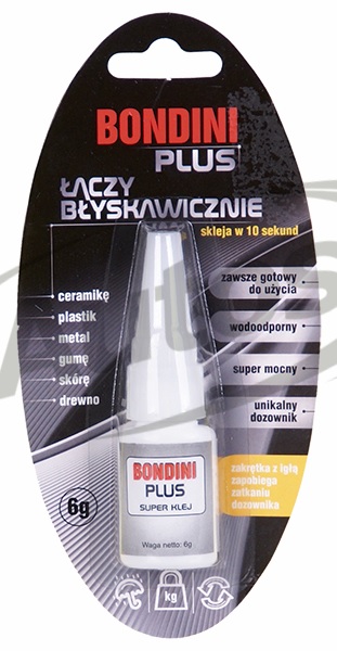 Lepidlo sekundové BONDINI PLUS 6g plast,kov,keramika,sklo,dřevo,guma