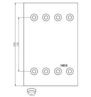 Obložení brzdové 19515.1 200x302 SAF KRZ/SKRZ/WRLZM/WRZ/WZRLZ, KAESSBOHRER, BPW