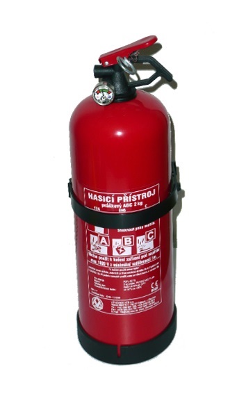 Přístroj hasící práškový 2kg s revizí a držákem