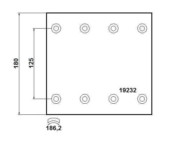 Obložení brzdové 19232 Fomar 180x201,6x16 H-CA PANAV