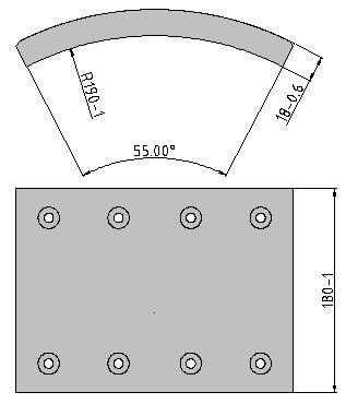 Obložení brzdové 19361 Fomar 180x199,5 ZN LIAZ