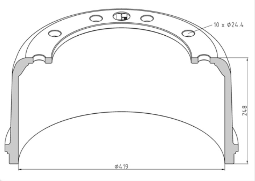 Buben brzdový 419x204 MERITOR, ROCKWELL,  ROR,