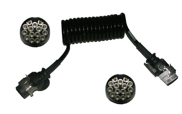 Kabel propojovací 15pin 24V ADR spirálový 4m s koncovkami - JAEGER