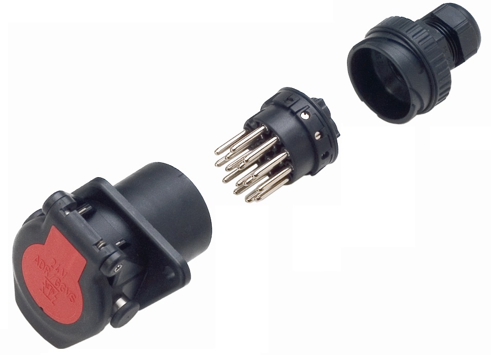 Zásuvka elektrická 24V/15pin 16A ADR, DIN/ISO 12098,typ ochrany IP 69