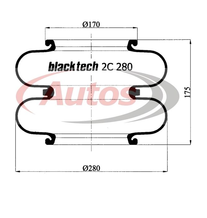 Vlnovec pérování zvedací nápravy - guma BPW