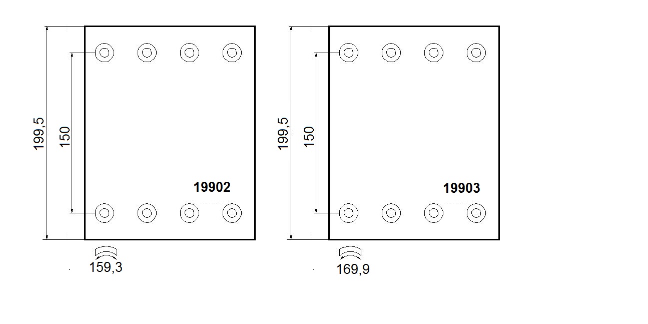 Obložení brzdové 19902.0, 19903 Textar 360x200 BPW Jumbo