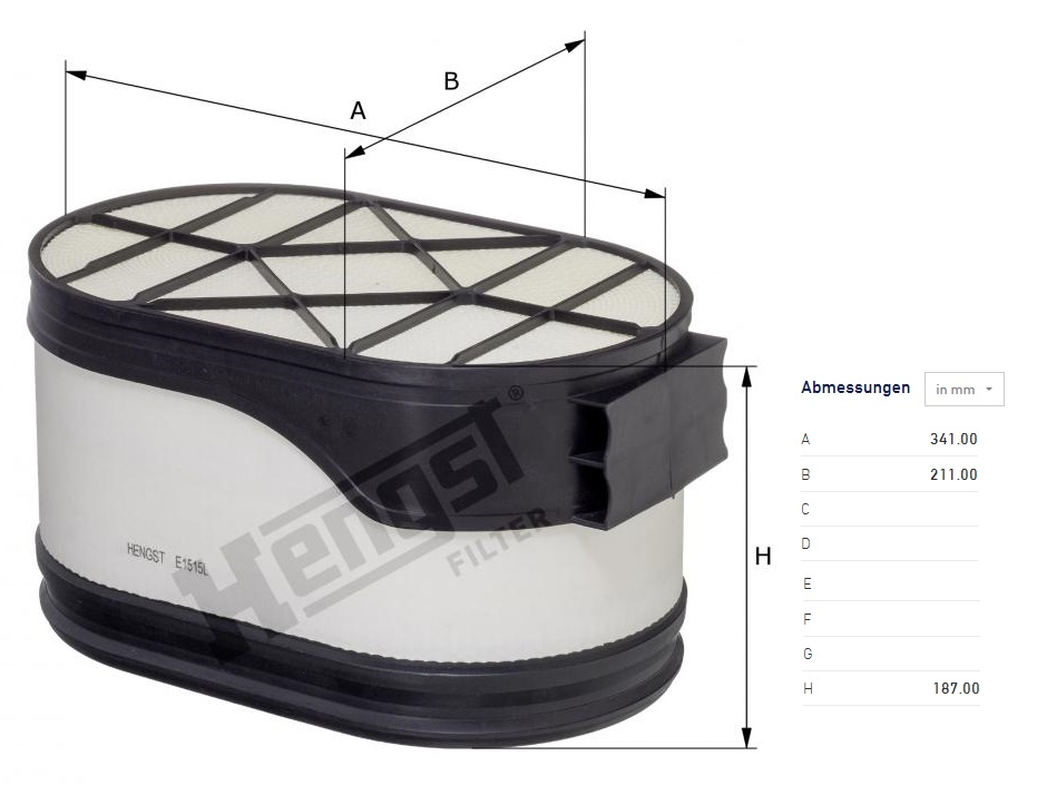 Filtr vzduchu FENDT 819, 826, 828, MASSEY FERGUSON 6485, 6490, 6495, 6497, 6499,