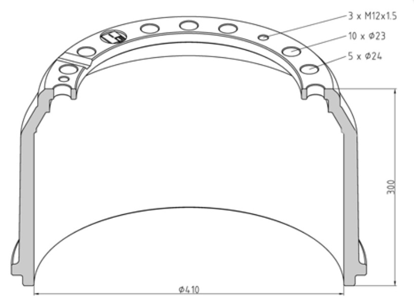Buben brzdový 410x300 ZN MAN TGA,TGS, TGX, F2000,M2000, EL202/ EL222/ EL262