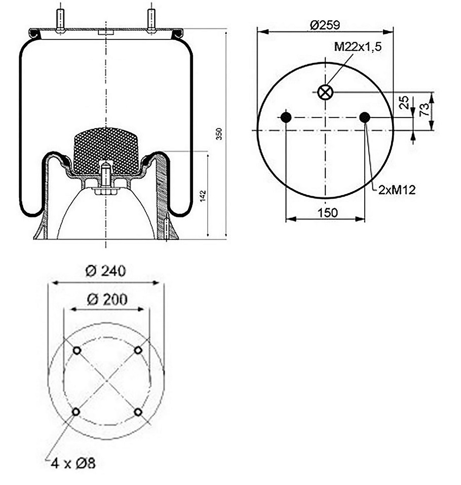 Vlnovec pérování kompletní - plastový zvon SAF M/O/U