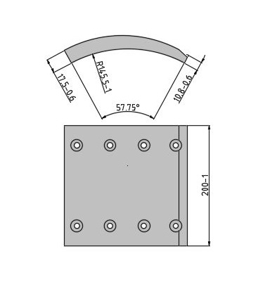 Obložení brzdové 19574.0 Fomar 300x200 BPW SN 3020