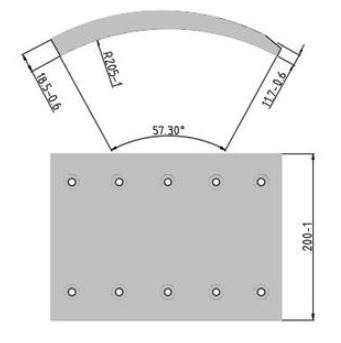 Obložení brzdové 19094.1 Fomar 200x422 BPW, SAF, KAESSBOHRER