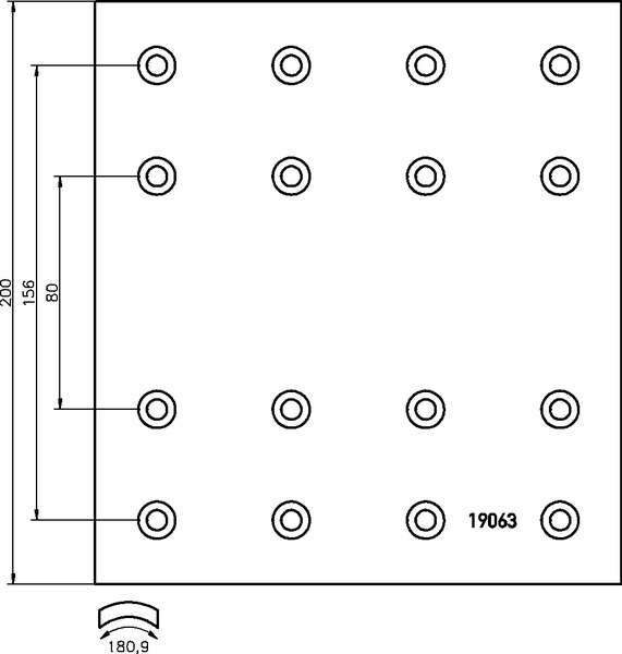 Obložení brzdové 19063.1 Textar 200x422 DAF 95XF, 65CF, 75CF, 85CF