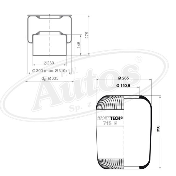 Vlnovec pérování - guma RVI, MERCEDES, MAN, IVECO