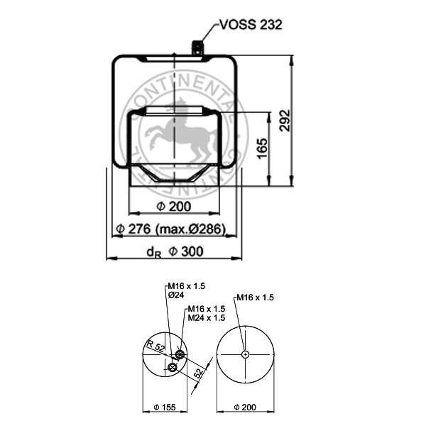 Vlnovec pérování 4390NP22 se zvonem MERCEDES Actros