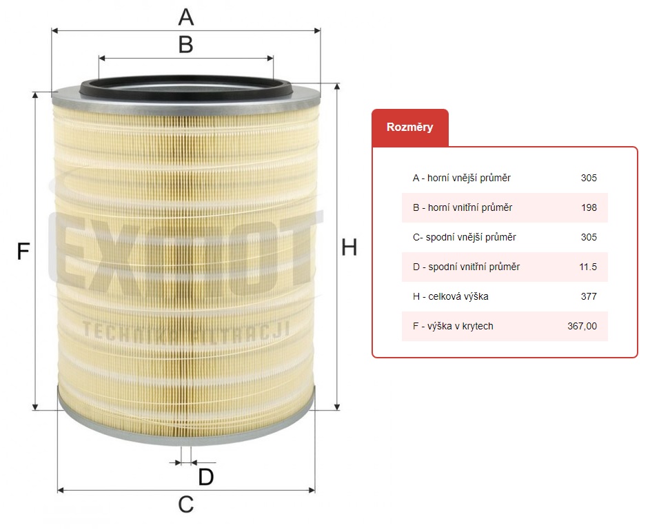 Filtr vzduchu WPO-302 SCANIA série 3, DAF 95,85, IVECO