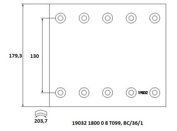 Obložení brzdové 19032.0 Textar 420x180 BPW, SAF,KAESSBOHRER, DAF, RVI,MERCEDES