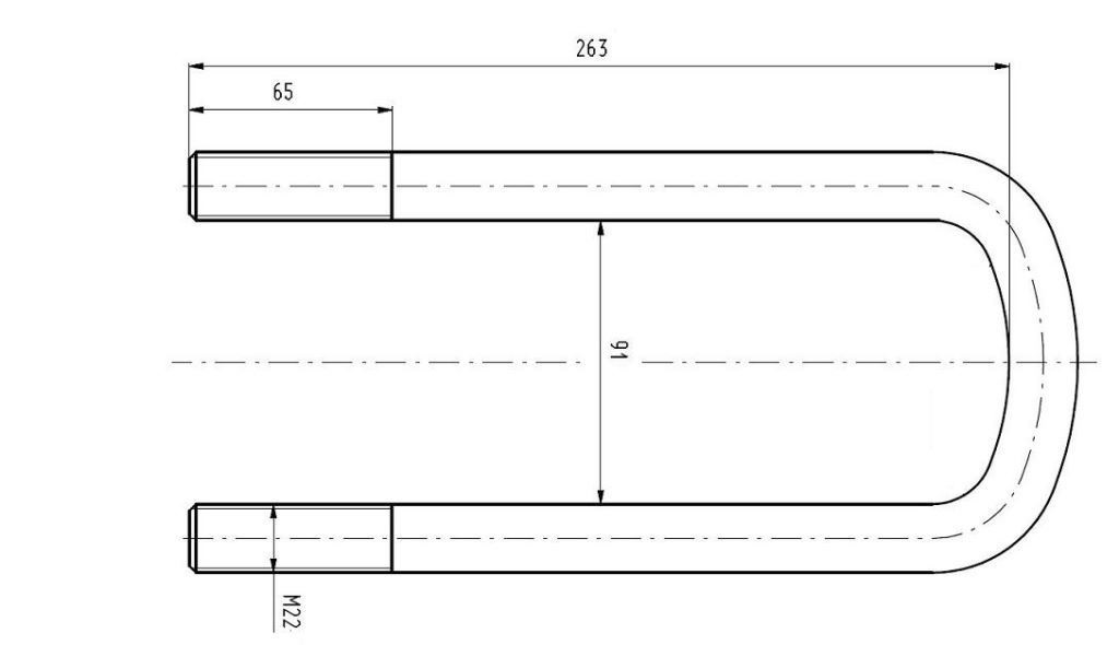 Třmen pera 90/M22x2,5/263 s maticemi Z/N SCANIA