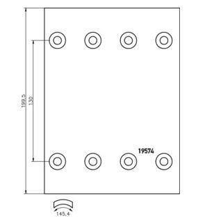 Obložení brzdové 19574.1 Textar 200x302 PN BPW SN 3020, KAESSBOHRER