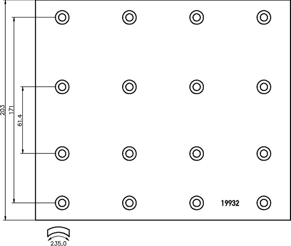 Obložení brzdové 19932.0 Textar 203x413 PN/ZN G115/1 SCANIA 94,114,124,144