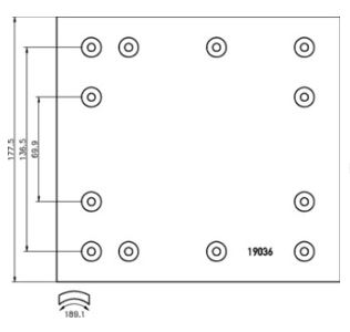 Obložení brzdové 19036.0,19037.0 Textar 178x419 TRAILOR, FRUEHAUF, ROR-TM