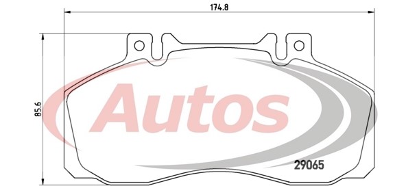 Deska brzdová 29065 Textar 175x85x22 RVI Midliner, IVECO E.Cargo 60E,65E,75E, Tector
