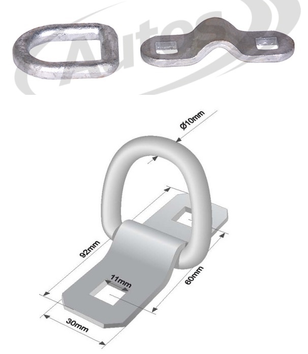 Třmen - oko kotvící do podlahy sklopné / kotvící síla 2000 kg