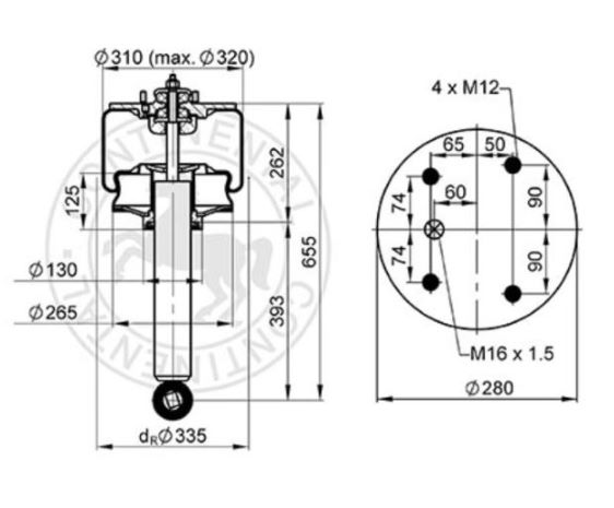 Tlumič pérování s vlnovcem PN IVECO IRISBUS Ares
