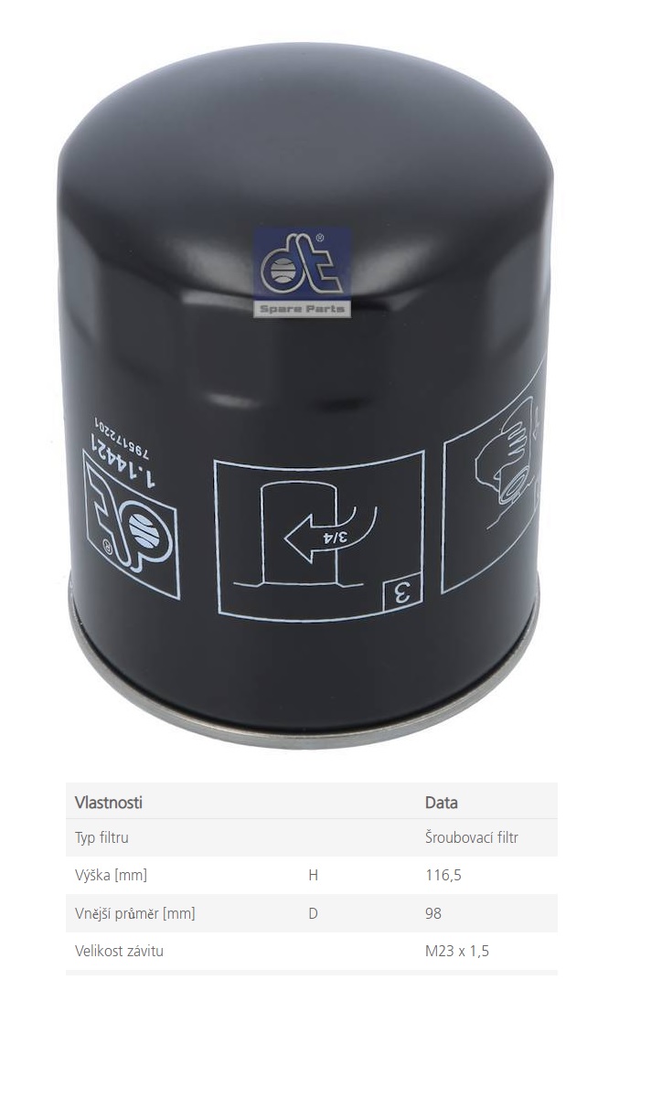 Filtr oleje převodovky SCANIA P,R,T,série 4 GR801 /R, R560/660, R780/782, RP835 F-/K-/N-S