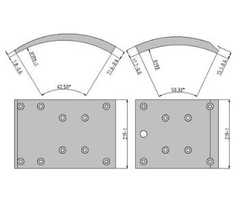Obložení brzdové 19581,19707 Fomar 223x410 MERCEDES, BOVA, MAN TGL,NG