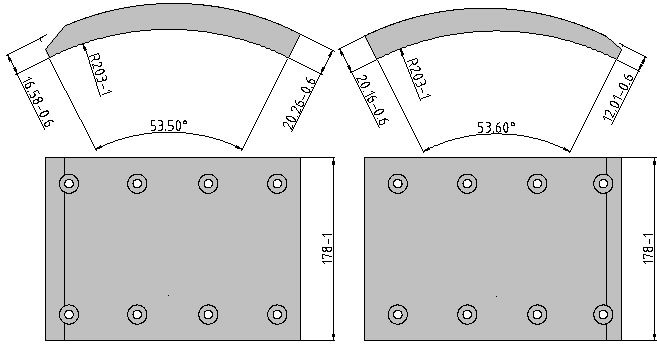 Obložení brzdové 19283,19284 Fomar 420x178 SAF NT 