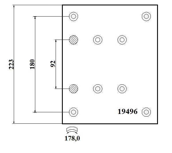 Obložení brzdové 19496.0 19488, Fomar 410x223 ZN MAN TGA, F2000, M2000, F90, MERCEDES 