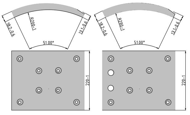 Obložení brzdové 19496.1 Fomar 412x223 MAN TGA, F2000, M2000, F90, MERCEDES