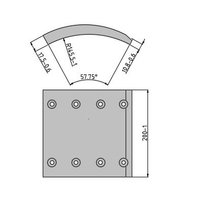 Obložení brzdové 19574.0 Textar 200x300 PN BPW SN 3020, GIGANT GKH2, KAESSBOHRER