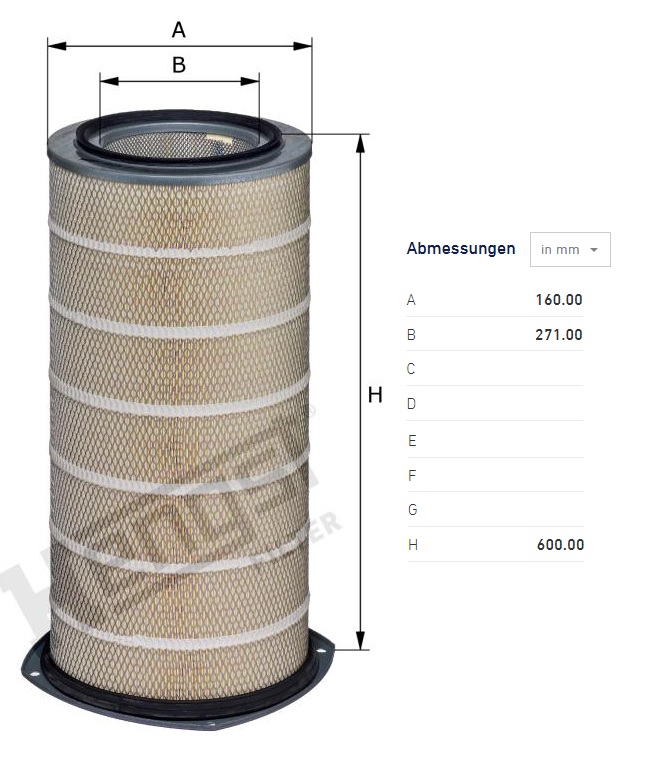 Filtr vzduchu VOLVO F10/F12 TD121/ 122 od 09.1995 do 10.1998