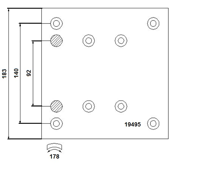 Obložení brzdové 19495.1 Textar 183x412 PN/ZN MAN TGA, E2000, MERCEDES Actros, SK,MK