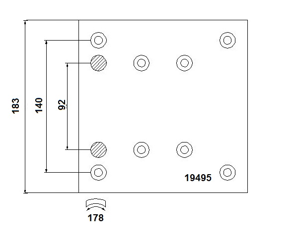 Obložení brzdové 19495.0 Textar 183x410 PN/ZN MAN TGA, E2000,M2000, MERCEDES Actros, Arocs