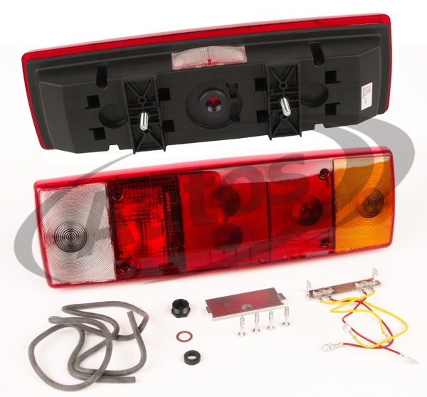 Svítilna zadní 5-dílná s osvětlením SPZ L/P DAF, RVI, FRUEHAUF