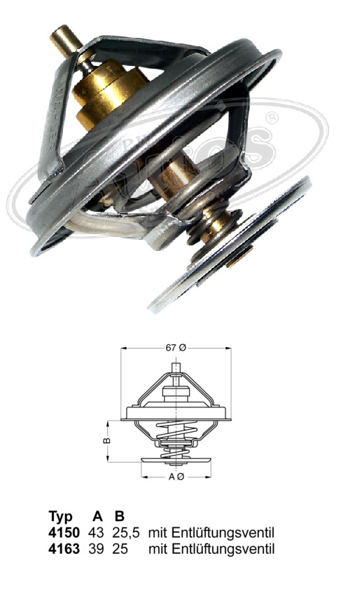 Termostat 83°C s těsněním MAN M2000, L2000, TGA, TGL,TGM
