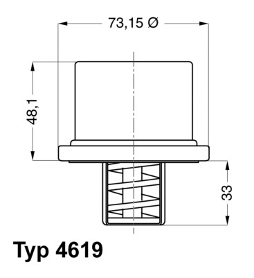 Termostat 82°C s těsněním DAF 75, VOLVO FH16, FL6, F12