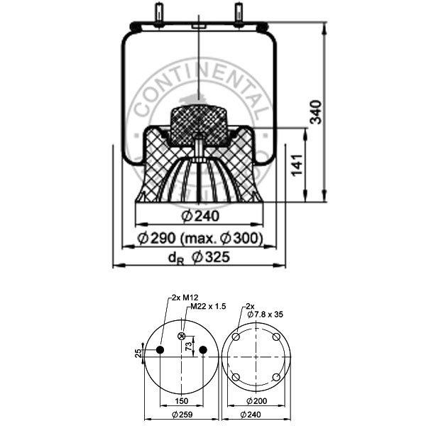 Vlnovec pérování 4022NP03 CONTI SAF 2618V