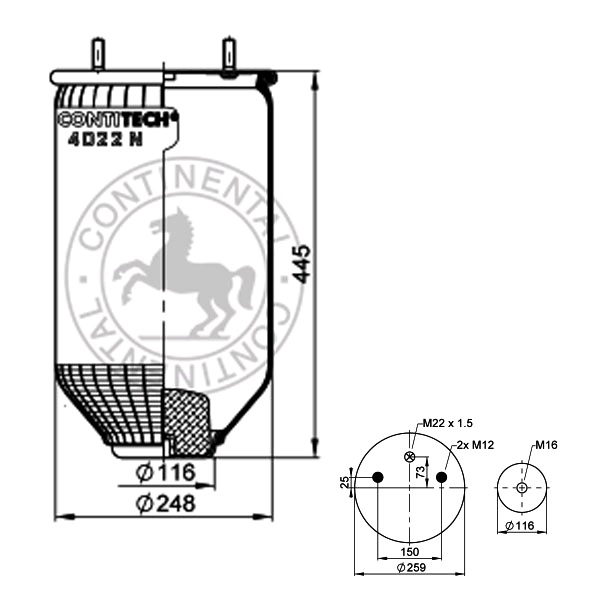 Vlnovec pérování 4022NP02 CONTI bez zvonu SAF 2619V