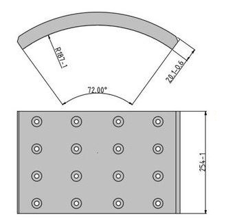 Obložení brzdové 19933.1 Fomar 245x415 SCANIA 114,124,144 od 08/1988