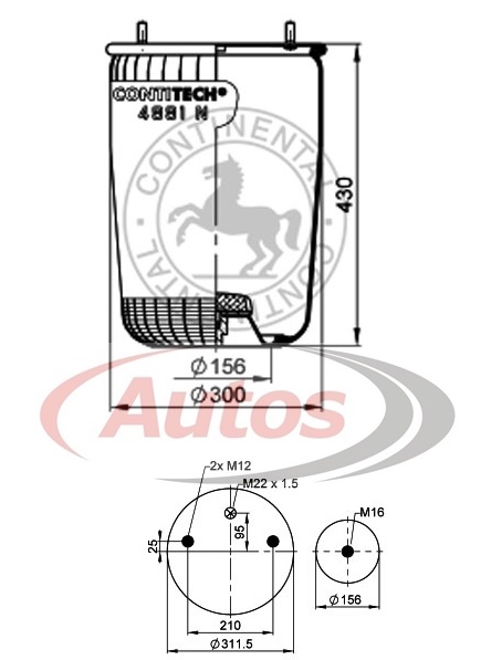 Vlnovec pérování 4881NP02 bez zvonu BPW typ 36K