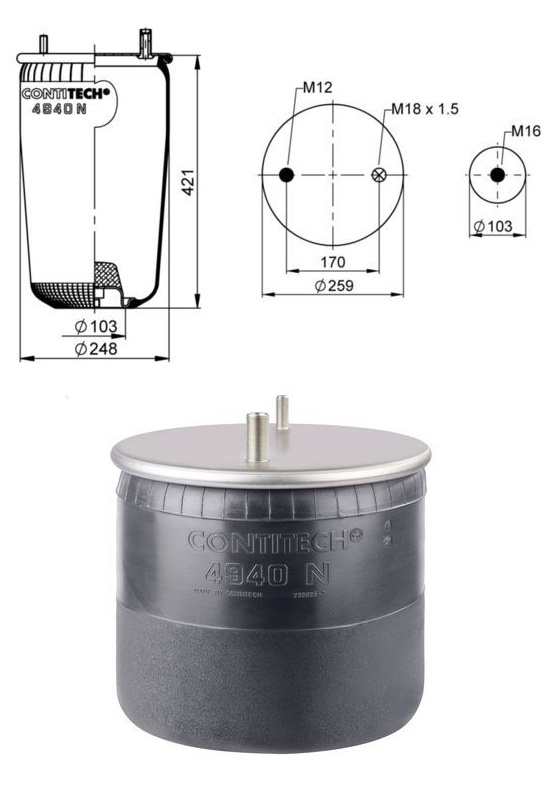 Vlnovec pérování bez zvonu BPW typ 30K 