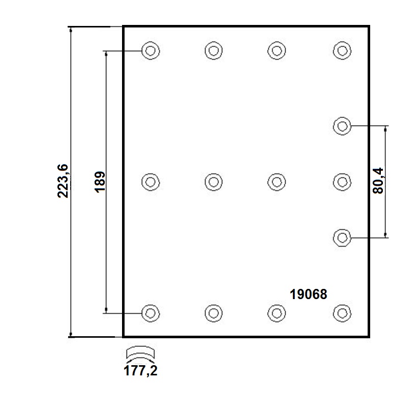 Obložení brzdové 19068.2 Textar 225x414 ZN VOLVO FM12,FH12,FH16,F16, RVI Kerax