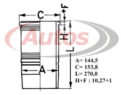 Vložka válce 128mm s kroužky MAN TGA, E2000, F2000,SOLARIS Urbino, NEOPLAN