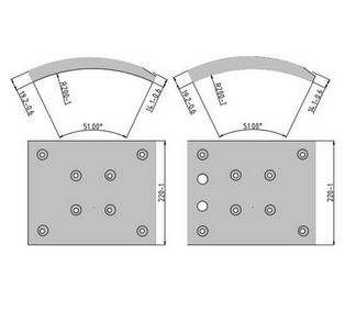 Obložení brzdové 19488.2 Fomar 223x414 MAN TGA, F2000, M2000, F90, MERCEDES